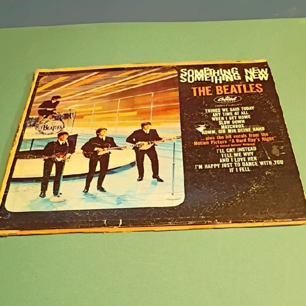 The Beatles 'Something New' Album Cover - Blue and Black